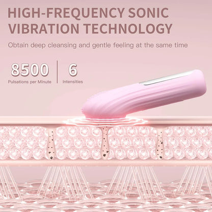 Sonic Facial Cleansing Brush – Waterproof, Heated & Rechargeable