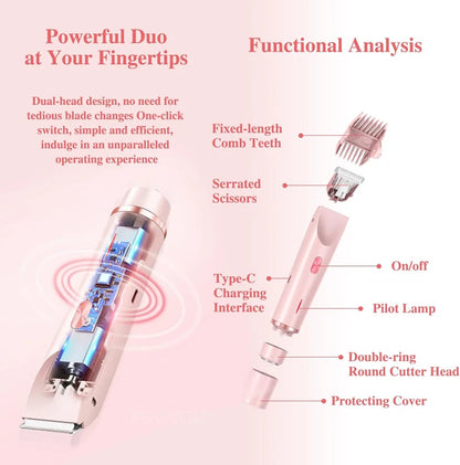 2 in 1 Electric Razor & Epilator for Women | Face & Bikini Shaver