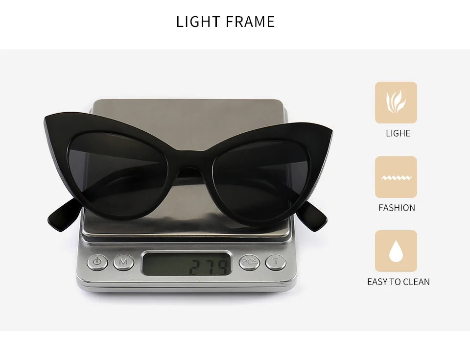 Summer Cat Eyes Sunglasses Small Frame Okulary UV400 Shades Polarized Vintage Eyewear Outfit Beach Sun Protection Sun Glasses