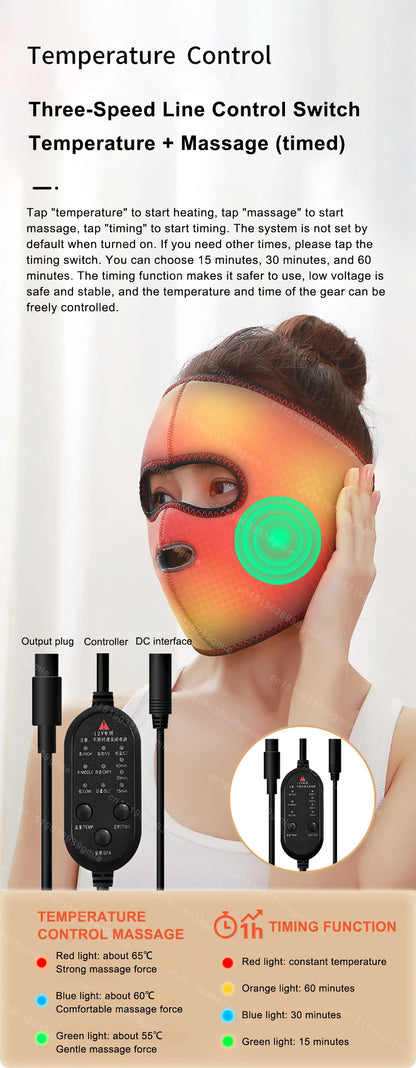 Electrically Heated Head Facial Paralysis Hot Pack Massage Mask Face Aftermath Recovery Instrument Face Spasm Crooked Mouth