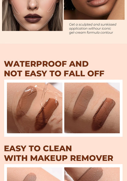 Beauty Glazed Cream Contour with Natural Shadow Effect Long-Lasting Matte Finish Waterproof Foundation Cream for Quick Coverage