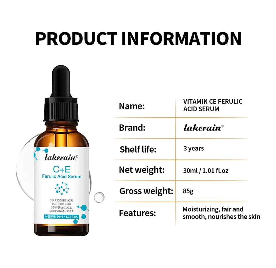 Vitamin C Face Serum Vitamin CE Serum with Ferulic Acid for Women Vitamin E&Ferulic Serum Skin Care, Vitamin C Serum for Face