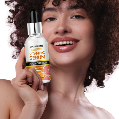 Vitamin C Facial Serum Anti Aging Whitening Brightening Dark Spots Freckle Remove Hyaluronic Acid Vitamin E 40ML /60ML 2025