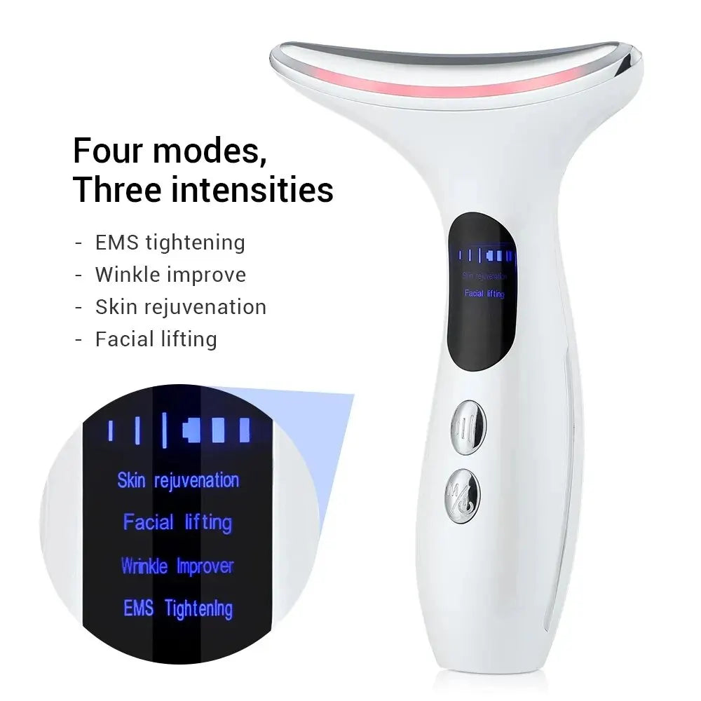 EMS Neck & Face Lifting Massager | LED Anti-Wrinkle Device