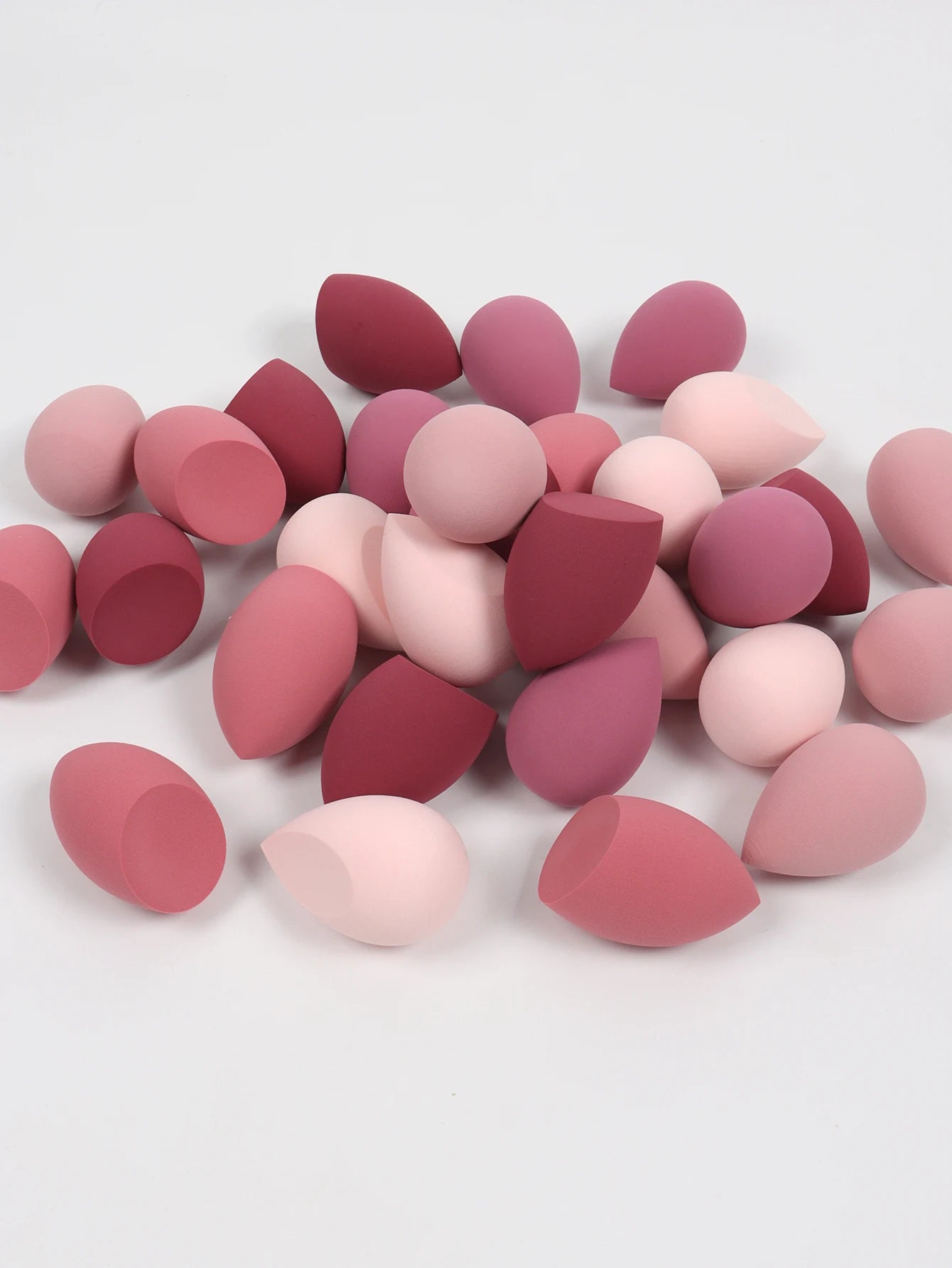 30 Beauty Eggs (Makeup Sponges) Foundation Make-Up Mixed Beauty Sponge, Liquid, Cream and Powder Without Blemish, Multi-Color C