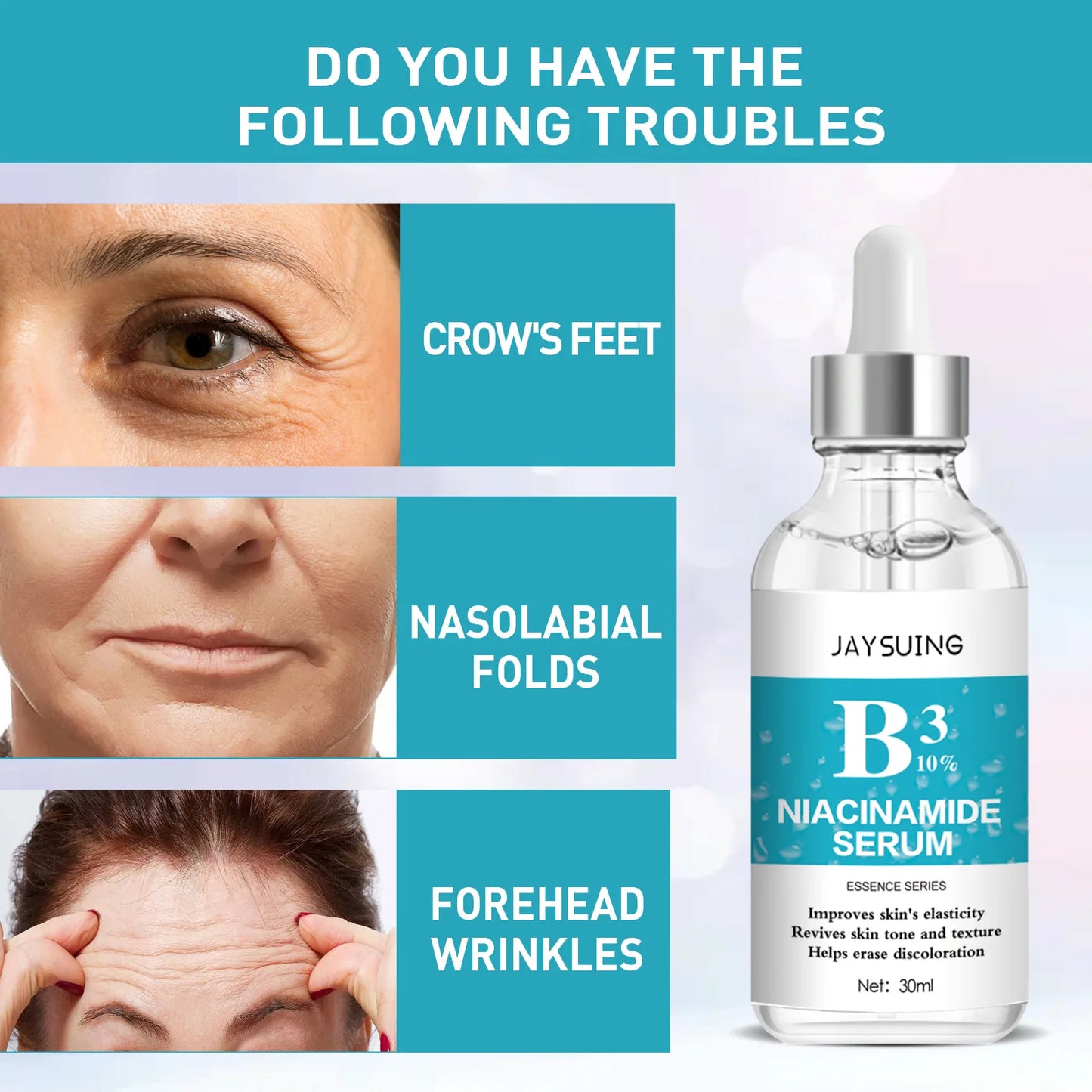 B3 Nicotinamide Serum Facial Anti W-rinkle Lift Firming Fine Lines Lightening Dark Circle Skin Brightening Skincare Products