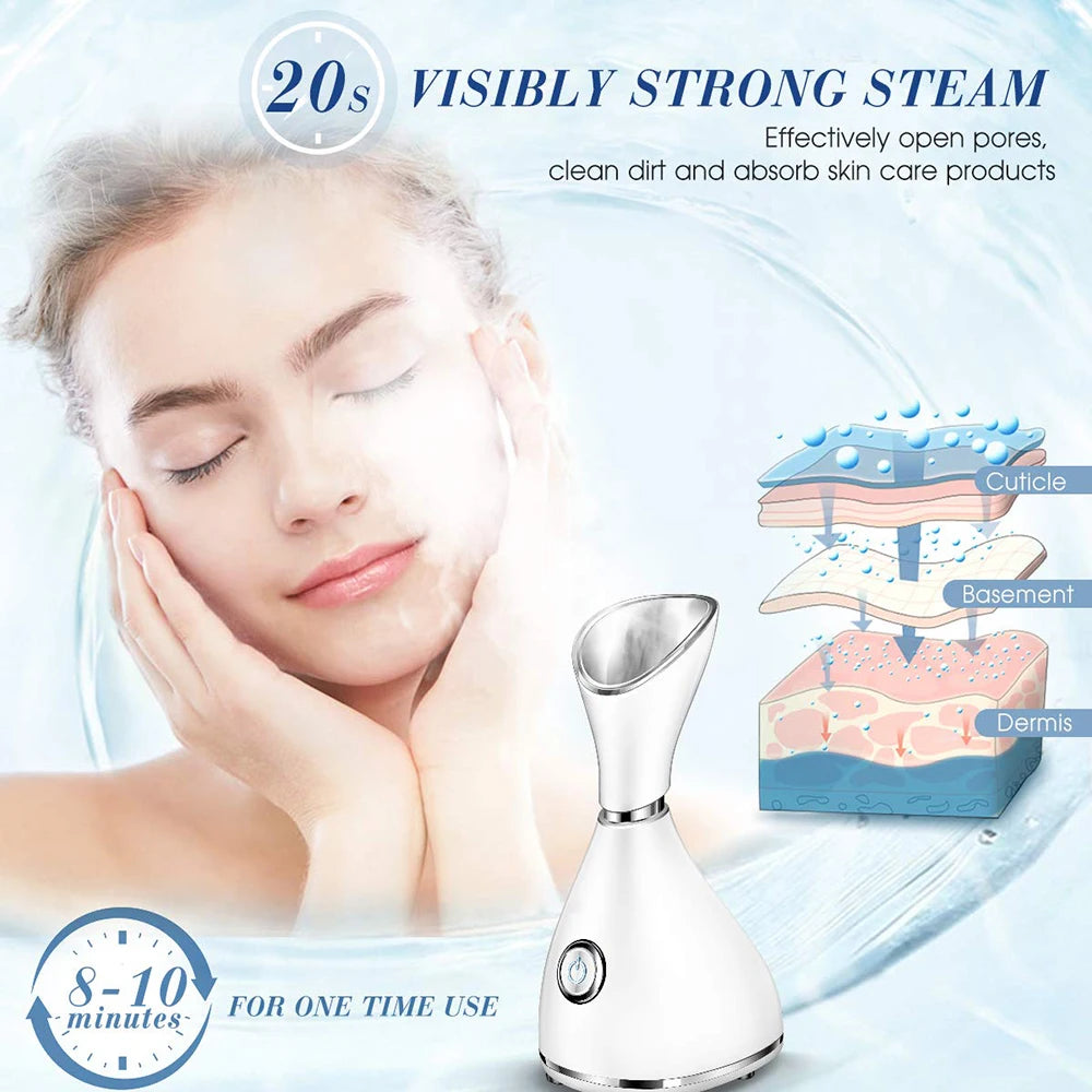 Nano Ionic Mist Face Steamer Women Home Beauty Facial Sprayer Machine Electric Professional Spa Mist Ionic Deep Cleansing