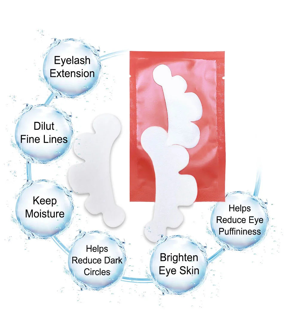 1000pieces Wholesale Hydrogel Gel Eye Patches for Eyelash Extension Tips Stickers Under Eye Pads Patches Application Makeup